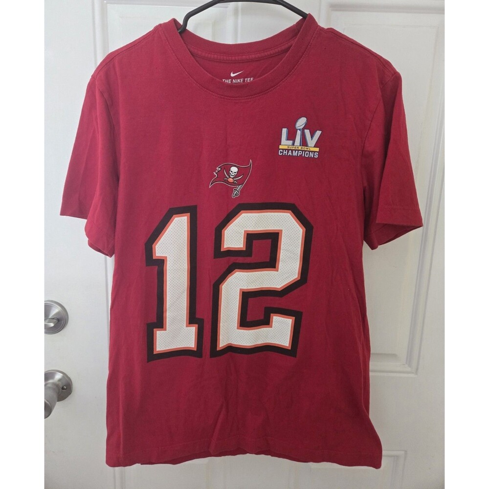Tampa Bay Buccaneers Tom Brady 12 Nike Tee Size S Red NFL Football B1